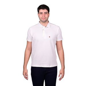 Remera Polo Manga Corta Marfil Raya Horizontal Hombre Connection