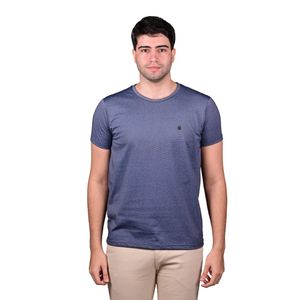 Remera Manga Corta Azul Marino Rayas Hombre Connection
