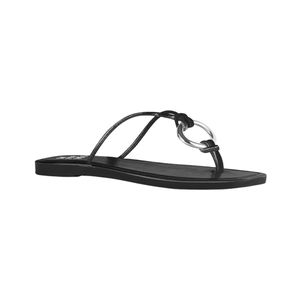 Zapatilla Negro Con Hebilla Plateado Mujer Improviso