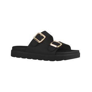 Zapatilla Negro Estilo Birkenstock Con Hebilla Mujer Improviso