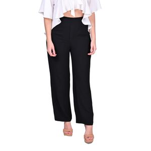 Pantalón Palazo En Crepe Negro Mujer Juliette