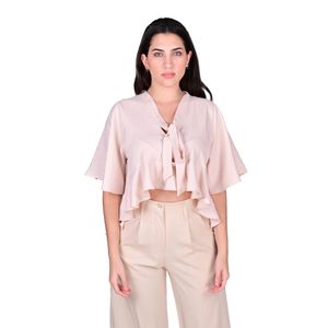 Blusa Manga Corta Con Volados Estilo Boho Nude Mujer Tiare