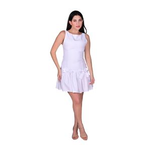 Vestido Corto Con Lazos Blanco Mujer Tiare