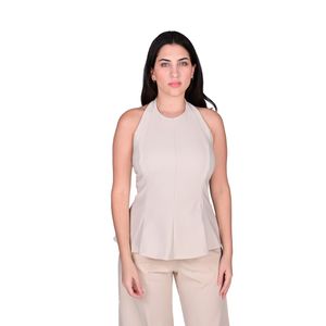 Blusa Estilo Corset Peplum Otoman Beige Mujer Juliette