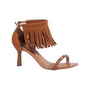 Sandalia Camel Con Gamuza Marrón Mujer Di Valentini