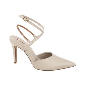 Stiletto Marfil Taco Fino 10 Cm Con Strass Mujer Bebece