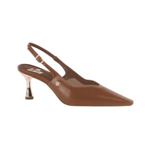 Stiletto Caramelo Slingback Trendy Taco Dorado Mujer Di Valentini