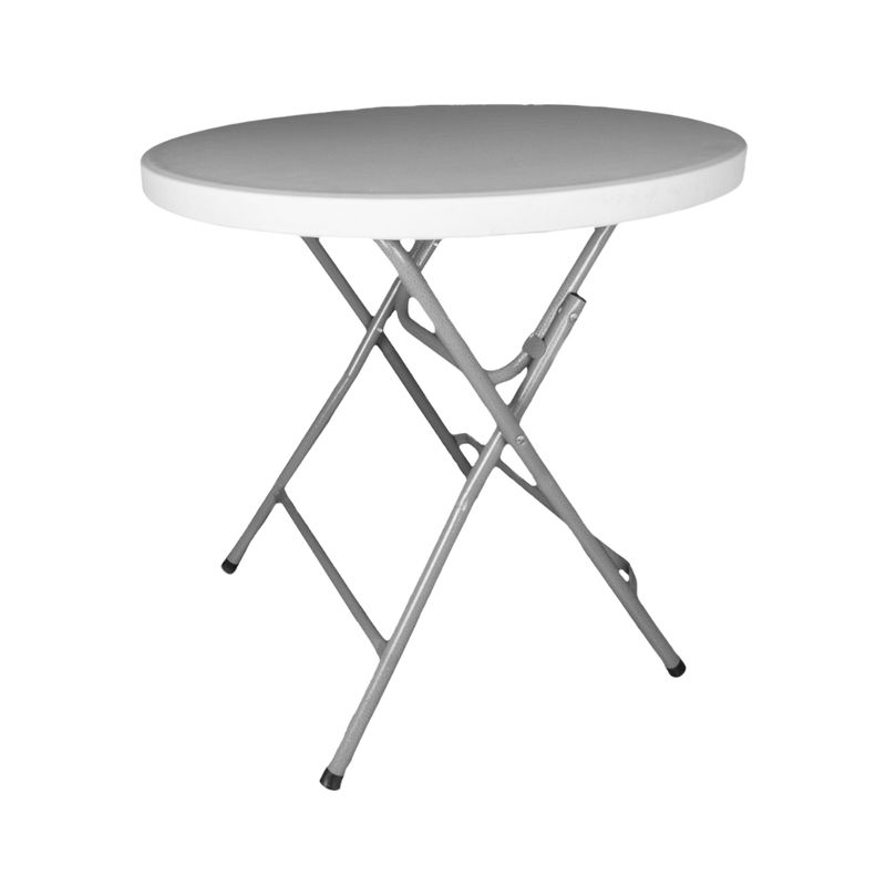 Mesa Plegable Redonda Blanca Unique