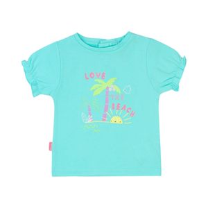 Remera Holiday Manga Corta Turquesa Bebé Niña Ficcus