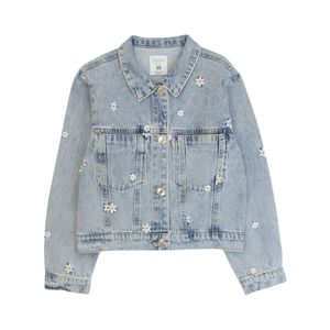 Campera Flores Bordadas Essence Celeste Niña Ficcus