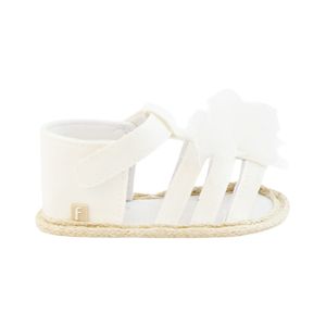 Sandalia Con Velcro New Born Blanco Niña Ficcus