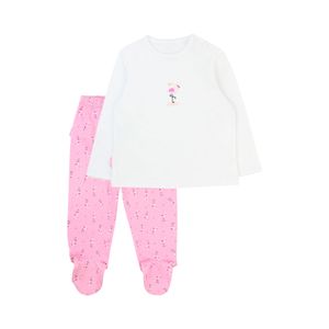 Pijama 2 Piezas Manga Larga Must Have Flamenco Blanco Bebé Niña Ficcus