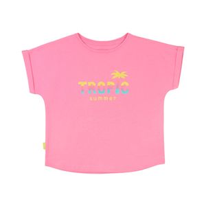 Remera Manga Corta Holiday Rosado Niña Ficcus
