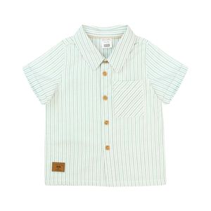 Camisa Manga Corta Spirit Verde A Rayas Bebé Niño Ficcus