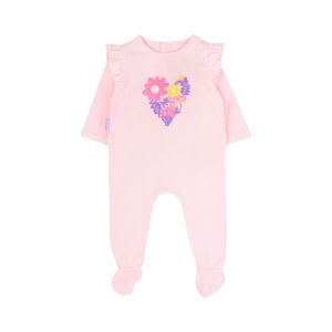 Osito Manga Larga Corazón Rosado Claro Bebé Niña Ficcus