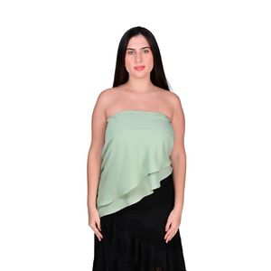 Blusa Verde Pastel Straples En Crepe Doble Mujer Tiare