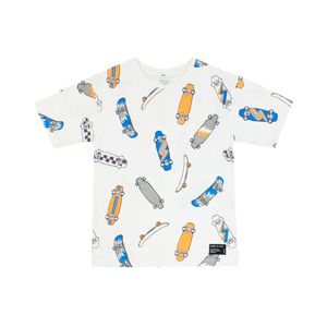 Remera Manga Corta Essence Estampado Blanco Niño Ficcus