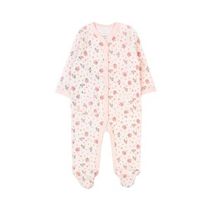 Osito Manga Larga Flores Plush Coral Bebé Niña Ficcus