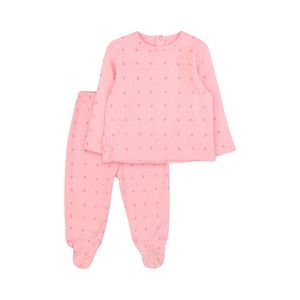 Pijama 2 Piezas Manga Larga Must Have Rosado Claro Bebé Niña Ficcus