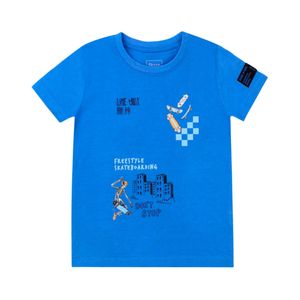 Remera Manga Corta Essence Estampado Azul Niño Ficcus