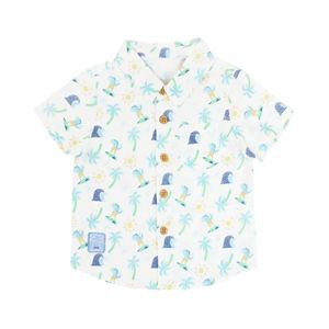 Camisa Manga Corta Holiday Blanco Playero Bebé Niño Ficcus