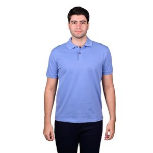 Remera Polo Manga Corta Azul Liso Textura Hombre New Green
