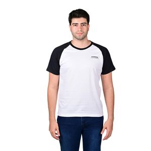 Remera Manga Corta Blanco Azul Marino Manga Raglan Hombre Hummer