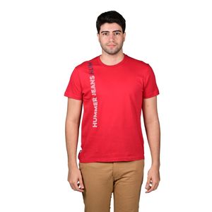 Remera Manga Corta Rojo Graphic Hombre Hummer Jeans