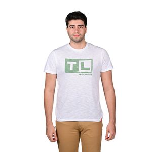 Remera Manga Corta Estampado Blanco / Verde Hombre Ted Lapidus