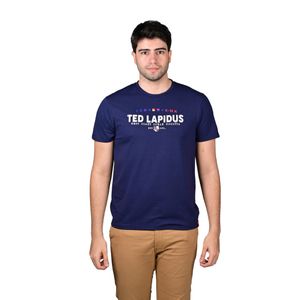 Remera Manga Corta West Coast Azul Marino Hombre Ted Lapidus