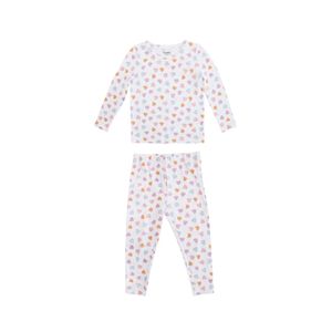 Pijama Remera Manga Corta Y Pantalón Corazón Blanco Niña Tiny Tots