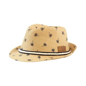 Sombrero Fedora Estampado De Palmeras Spirit Beige Niño Ficcus