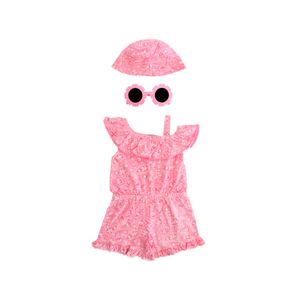 Enterito Con Sombrero Y Lente De Sol Rosa Niña Tiny Tots