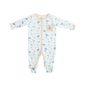 Pijama Con Cierre Mariposas Azul Y Coral Niña Tiny Tots
