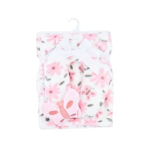 Manta De Bebé Con Estampado Floral Blanco Rosa Niña Tiny Tots