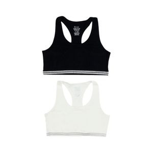 Top Pack 2 Teens Lisos Negro Y Blanco Niña Ficcus