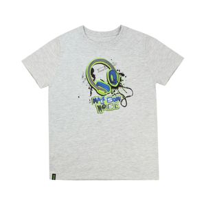 Remera Manga Corta Day To Day Gris Melange Niño Ficcus