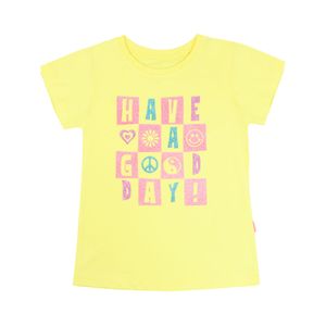 Remera Manga Corta Estampado Day To Day Amarillo Vibrante Niña Ficcus