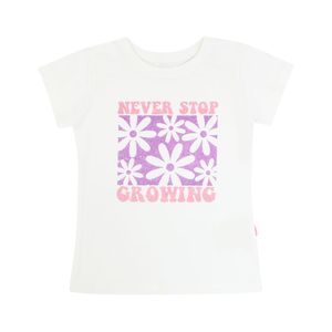 Remera Manga Corta Estampado Day To Day Blanco Niña Ficcus