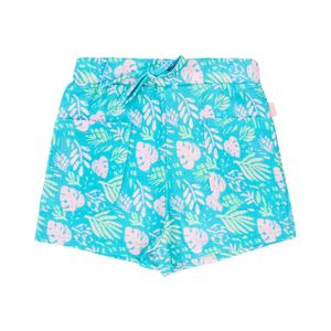 Short Estampado Tropical Turquesa Niña Ficcus