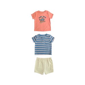 Conjunto De Bebé 3 Piezas Camisetas Manga Corta Y Short Niño Tiny Tots
