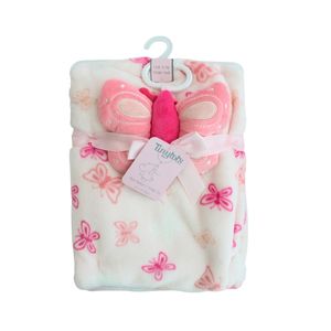 Manta Suave Estampada Con Peluche Mariposa Tiny Tots Niña