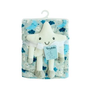 Manta Suave Estampada Con Peluche Estrella Blanca Tiny Tots Niño