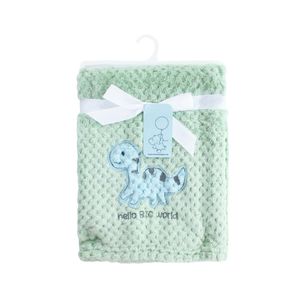 Manta Afelpada Con Bordado Dinosaurio Verde Menta Tiny Tots Niño