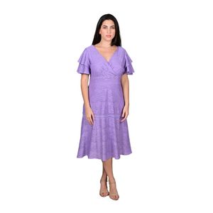 Vestido Manga Corta En Broderie Con Algodón Lila Mujer L'exclusif