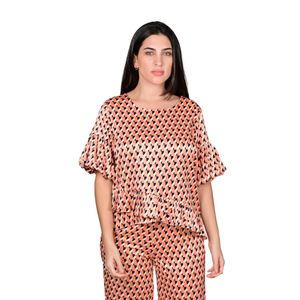 Blusa Manga Corta Estampado Retro Mujer L'Exclusif