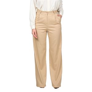 Pantalón Beige Palazo De Lino Mujer Juliette