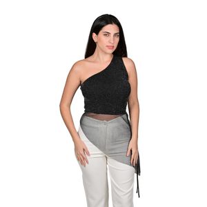 Blusa Un Hombro En Tull Negro Mujer Tiare