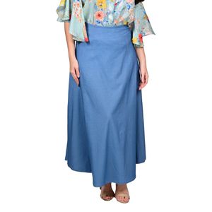 Pollera Con Nejas Denim Azul Mujer L’Exclusif