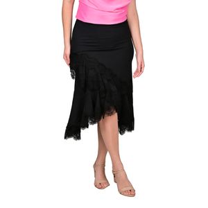 Pollera Con Volados Negro Mujer Tiare